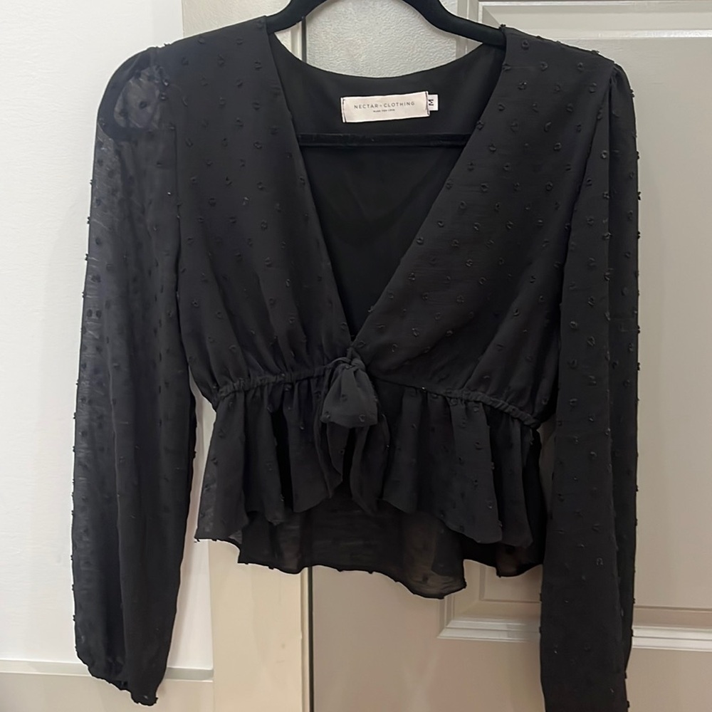 Black tie blouse